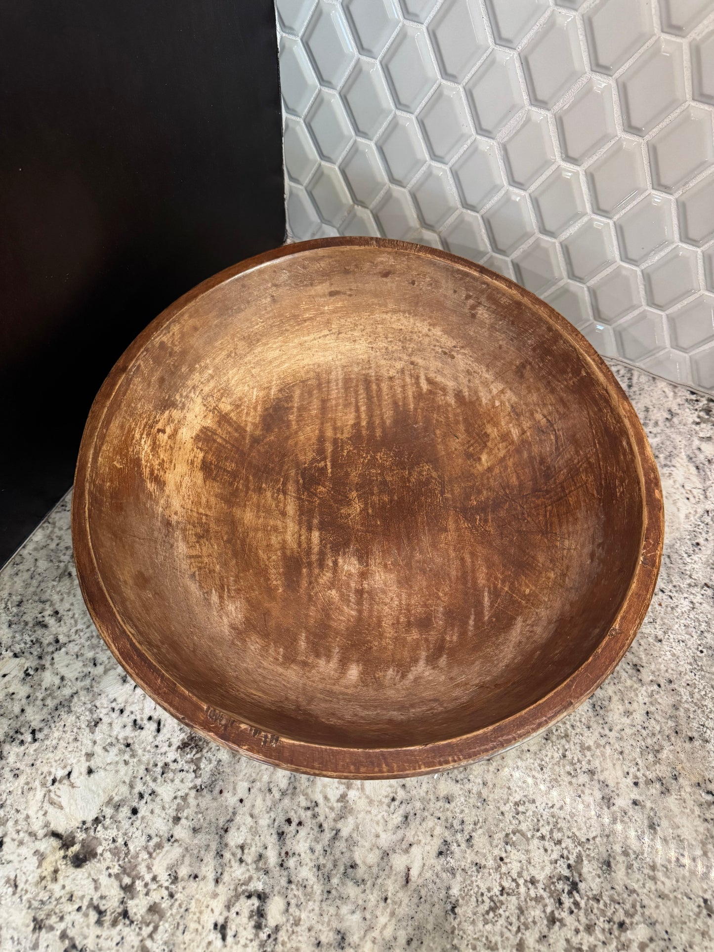 Early 15" Wooden Dough Bowl