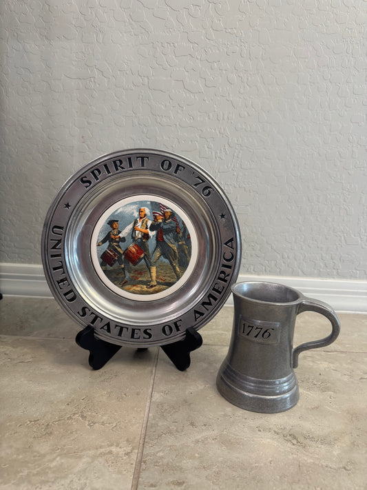 Spirit of ‘76 Patriotic Pewter Set - Plate and Mug