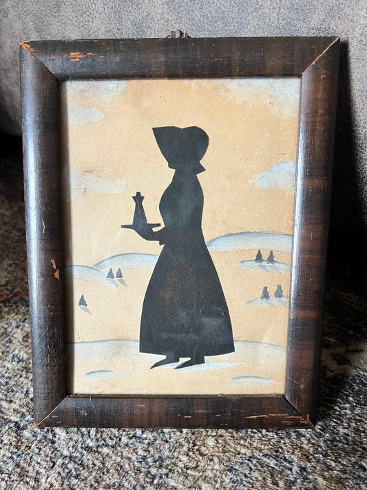 Silhouette of Woman in Bonnet