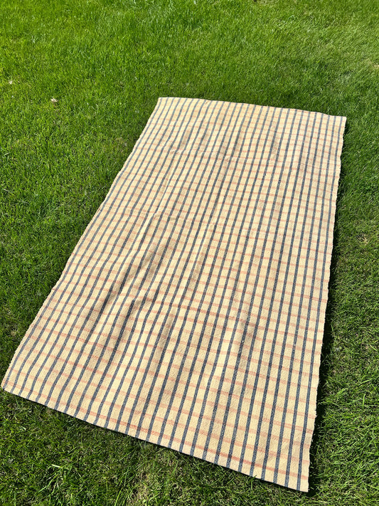 Plaid Ticking Throw