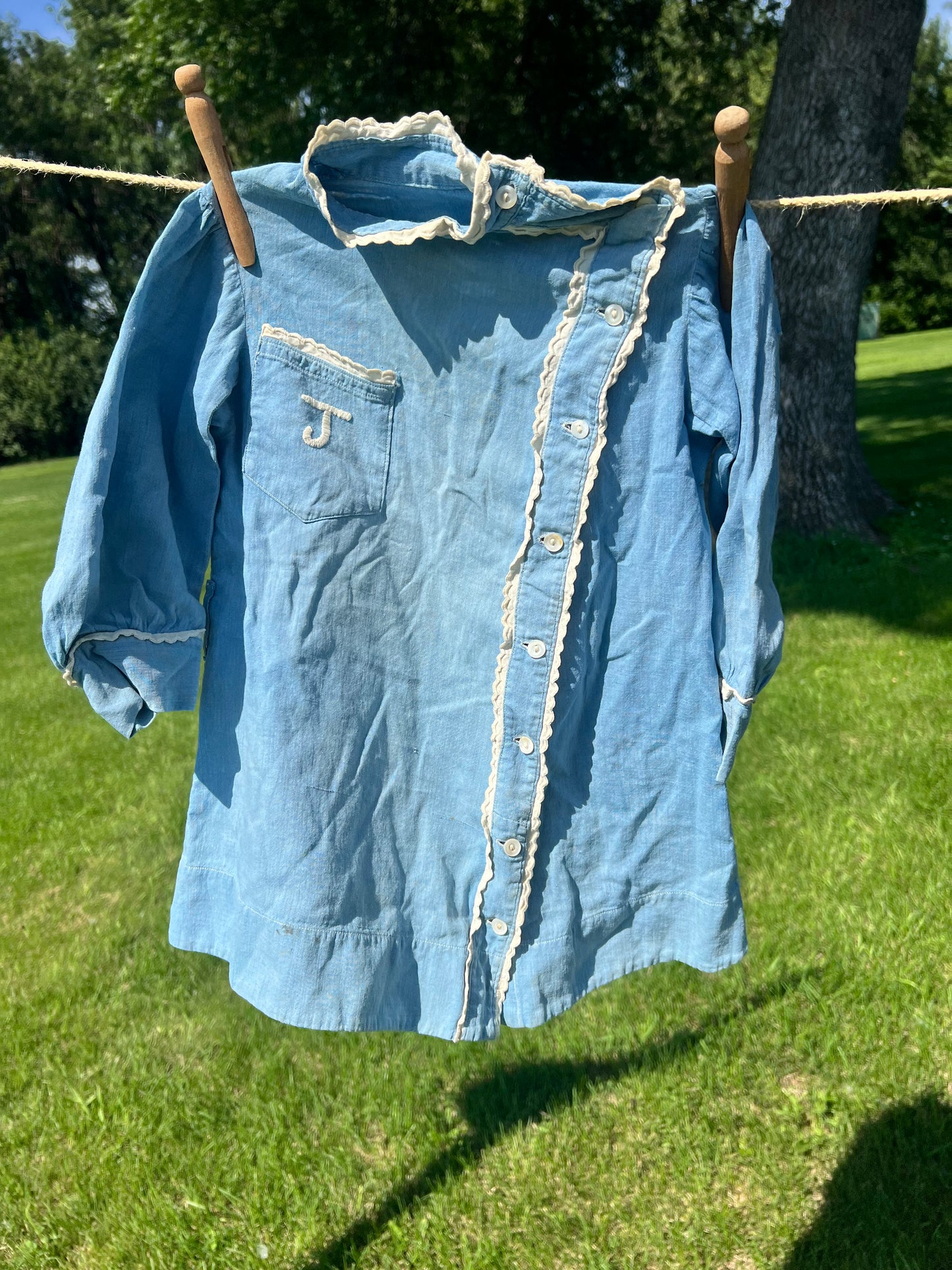 “J” Embroidered Children’s Dress
