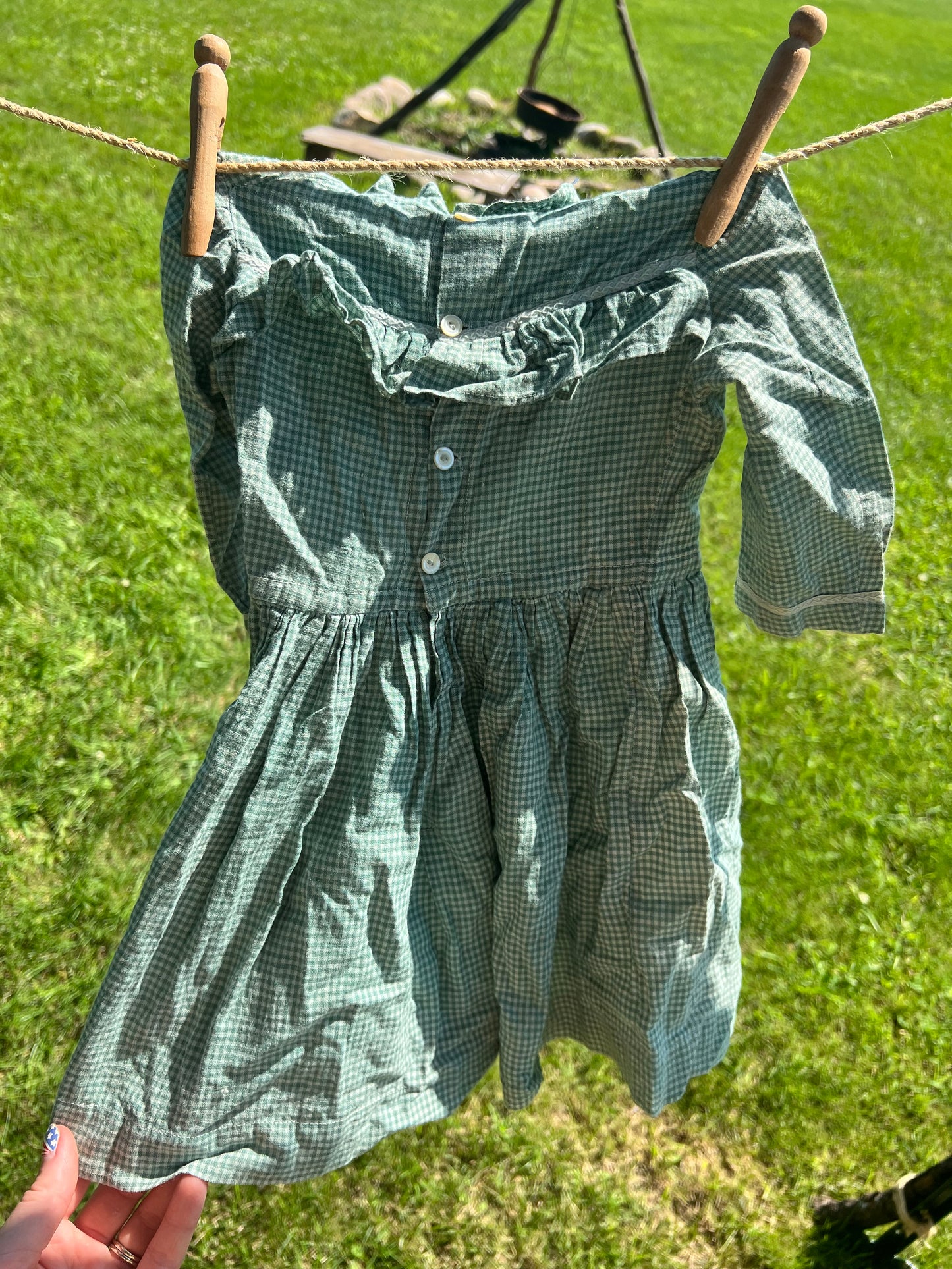 Green Gingham Children’s Dress