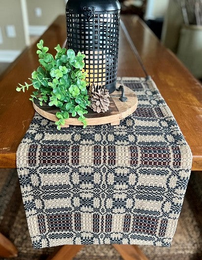 Cambridge Table Runner - Tan/Navy/Chocolate