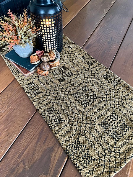 Nantucket Table Runner - Mustard/Black