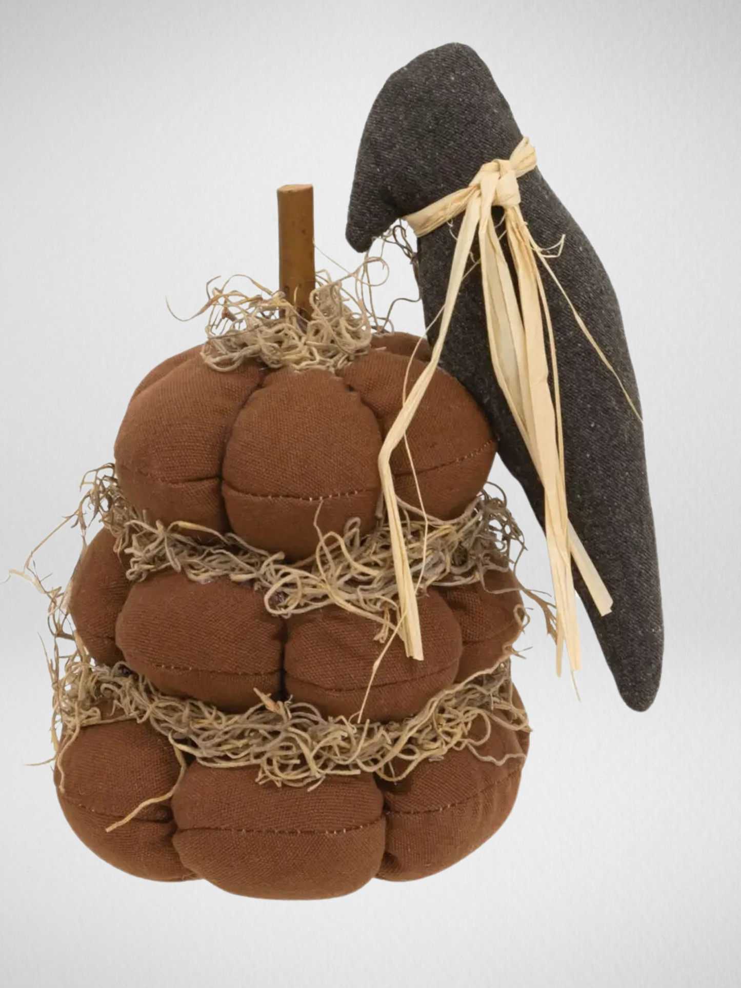 Primitive Pumpkin Stack with Crow