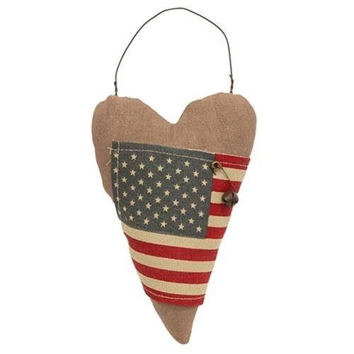 Stuffed Flag Heart Ornament